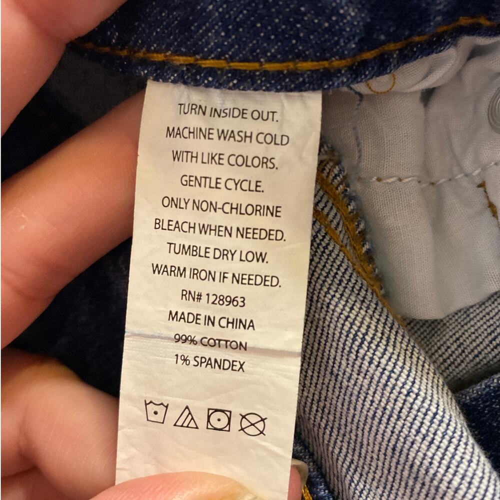 Y2K Grunge Distressed Wide Leg Blue Denim Jeans Indigo Rein Size 9 W28 L32 - Picture 4 of 6